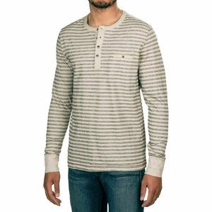 Nwot Xl Jeremiah Cillian Beige Ls Striped Henley - image 1